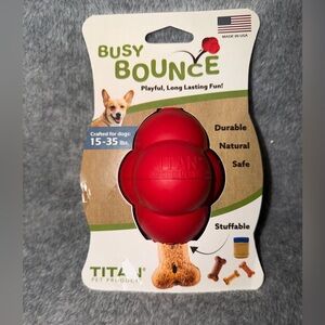 Titan Pet Products  Dog Rubber Red Chew Toy Durable Natural Stuffable 15-35 LBS
